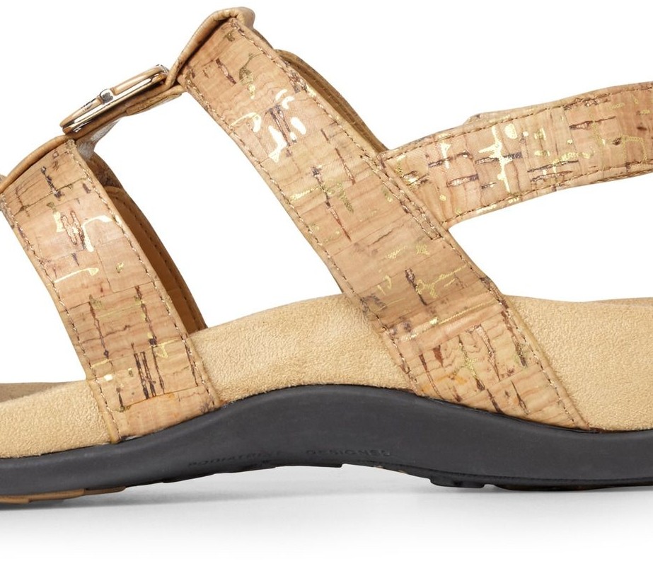 Vionic Rest Amber Gold Cork Orthotic Sandals for Women